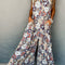 Sky Blue Floral Sleeveless Pocketed Wide Leg Jumpsuit