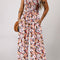 Black Floral Square Neckline Stretch High Waist Jumpsuit