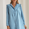 Myosotis Frill V Neck Buttoned Denim Dress